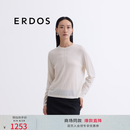 ERDOS 春夏精纺圆领套衫简约百搭宽松轻薄女羊绒衫 白 XL 175/92A