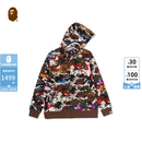 BAPE童装26年秋冬混合迷彩鲨鱼连帽卫衣开衫外套001156R 彩色MLX 160