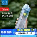 乐扣乐扣（LOCK&LOCK）人鱼线塑料运动水杯夏天便携水壶带刻度提手男女水杯子700ML蓝色