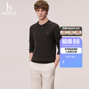 HAZZYS【纯羊毛】哈吉斯男装 2026新款秋季上衣亨利领羊毛衫针织毛衣男 深褐色DW L （175/96A 48）