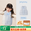 JELLYBABY【法式格子高级感马甲】26新品冬款女童棉服马甲百搭中童 蓝色 100