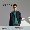 ERDOS 休闲翻领外套加厚保暖时尚男毛呢大衣 藏蓝 XL 180/100A
