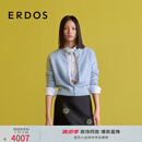 ERDOS 25秋冬圆领钻扣装饰外套女商务休闲开衫羊绒衫 天青蓝 L 170/88A