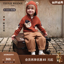 Teenie Weenie Kids小熊童装26年秋季新款男女宝羊毛混纺连帽开衫 橙色 120 cm