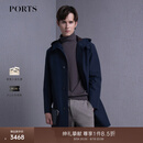 PORTS宝姿男装秋冬款简约连帽气质风衣外套MM9T002NWN019 NAVY BROWN S