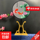 精品苏绣双面绣花团扇古风圆形刺绣中国风旗袍长柄圆扇舞蹈工艺扇 双面绣花团扇-05号