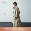 OVV【孙俪同款】春夏热卖女装经典翻领双排扣长风衣 卡其（净色）01 M 105