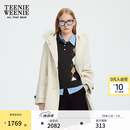 Teenie Weenie【初代千金牛角扣】小熊女绵羊毛连帽毛呢大衣外套 象牙白 M