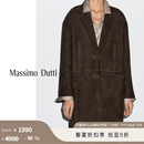 Massimo Dutti折扣季2026女装复古百搭高级感都市通勤风真皮皮衣外套04725565 棕色 M (CN 170/92A)