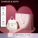 CHARLES&KEITH菱格大容量柔软背包书包双肩包包女包七夕礼物送女友CK2-60151400 Cream奶白色 S