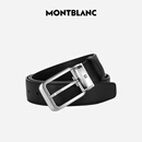 万宝龙（MONTBLANC）男士腰带经典系列商务休闲针扣式单面皮带黑色 129455父亲节送礼