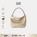 ECODAY包包女款中号编织包通勤托特包单肩包婚包情侣款生日礼物送女友 My dear friend-B025X 香槟色 中号
