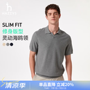 哈吉斯（HAZZYS）男装 夏季简约上衣休闲翻领短袖POLO针织衫男ABYZD0CAX11 灰色GE M （170/92A 46）