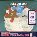 ROSYDOEDIAN 撇起系列 LOGO星星抓夹发夹后脑勺盘发夹子头饰头发夹子 牛仔蓝色