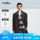 金利来【含羊毛】秋冬季节毛呢大衣男士商务休闲中长款西装领外套 咖啡色-57 L 175/92A 推荐135-150斤