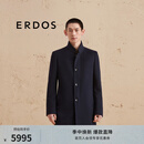 ERDOS 粗纺短顺呢立领外套职场男毛呢大衣 黑 M 170/92A