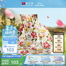 富安娜家纺毯子 法兰绒毯毛毯午睡毯空调毯四季毯子 左岸花开1.8*2m