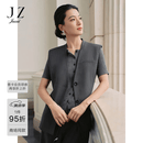 玖姿（JUZUI）职场通勤V领一手长绵羊毛马甲女2026春季新款JWGC42005 熔岩灰 M