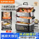 苏泊尔（SUPOR）有钛不锈钢电蒸锅0涂层家用多功能炖蒸涮煮一体电热锅 18L分体可拆洗多用途魔方电煮锅 ZN30FC1689