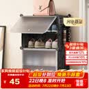 安尔雅简易鞋柜门口鞋架子多层防尘玄关塑料收纳树脂组装 一列四层