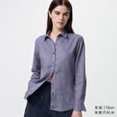 优衣库法国麻衬衫/长袖女装衬衣26春夏新款483868 74 紫罗兰色 M