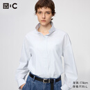 优衣库棉质立领条纹衬衫/长袖女装合作款/衬衣空调衫489451 01 乳白色 M