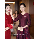 TWJU满庭芳【雅茹】妈妈婚礼礼服高端气质喜婆婆婚宴装2026新款连衣裙 套装-(速发) XL