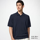优衣库可机洗针织polo衫/半开领短袖男装女装26春夏新款482328 69 藏青色 L