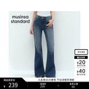 MUSINSA STANDARD【COOL感C系列】韩国26夏季新品女士时尚休闲日常低腰微喇牛仔裤 中靛蓝（MI） 25