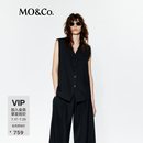 MO&Co.【C+系列】西装马甲轻薄接触瞬间有凉感摩安珂 黑色 M /165