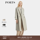 PORTS宝姿商场同款早秋新款女装石青色光泽质感风衣LD9T017QWW032 石青色 M (6)
