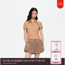RE'VAN芮范设计师款甜酷感小刺绣卡其条纹polo套装RK72403255 卡其（条） XL /42