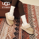 UGG秋季女士包头厚底LOGO松紧带休闲懒人毛毛鞋 1113474 MDSD | 芥菜籽色 37 39码及以下建议拍大一码