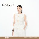 DAZZLE【新品上市】DAZZLE 地素2026年夏季收腰刺绣图案花型下摆马夹 白色 XS