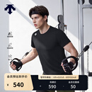 迪桑特（DESCENTE）DESCENTE迪桑特TRAINING男士D-TOUGH亲肤透气圆领短袖T恤新品 BW-黑色 (白色LOGO) XL (180/100A)