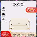 COOGI女士包包女款轻奢品牌单肩包斜挎女包情人节生日礼物女送老婆女友 米白色