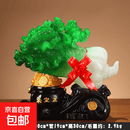 玉白菜摆件装饰店铺做生意旺财家居电视柜收银台摆设开业礼品 大号【百财聚来-聚宝盆】翠玉