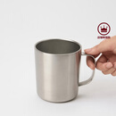 MUJI 不锈钢 双层马克杯 水杯杯子带把手桌面 家用 咖啡杯 银色L  510ml