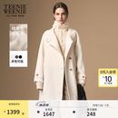 Teenie Weenie【轻绒智型通勤大衣】小熊女装冬绵羊毛羊驼毛呢大衣 象牙白 M