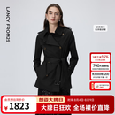 朗姿【Basic衣橱】朗姿25法式复古正肩高级感气质外套设计秋新款风衣 黑色 S