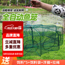 神鲨10孔直径80鱼网虾笼捕鱼笼自动折叠不出只进渔网地龙网黄鳝笼渔具