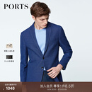 PORTS宝姿男装春夏单排钮商务休闲西服单上装外套MN8L004GFF043 BLUE COMBO 50 B