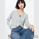 优衣库棉莫代尔混纺圆领针织开衫女装/毛衣毛衫外套26新款482977 03 灰色 M