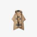 博柏利（BURBERRY）【礼物】女装 双面两穿格纹羊绒斗篷披肩