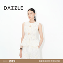 DAZZLE【新品上市】DAZZLE 地素2026年夏季收腰刺绣图案花型下摆马夹 白色 S