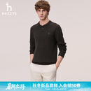HAZZYS【纯羊毛】哈吉斯男装 2026新款秋季上衣亨利领羊毛衫针织毛衣男 深褐色DW L （175/96A 48）