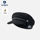 Navigare小帆船含羊毛秋冬保暖复古贝雷帽挺括修饰脸型黑色帽子3339106339