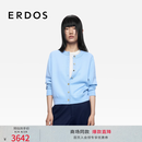 ERDOS 秋冬精纺圆领双提休闲百搭日常女开衫羊绒衫 淡蔚蓝 XL 175/92A