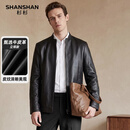 SHANSHAN杉杉皮衣男2026秋冬季立领头层牛皮商务休闲真皮皮夹克男士外套 黑色 XL /175【推荐体重120-135斤】
