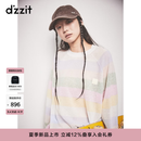 DZZIT地素针织衫2026夏季新款多巴胺彩虹条纹宽松罩衫上衣女3K2EE0129 彩色 XS